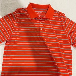 Walter Hagen Orange and White Striped Polo